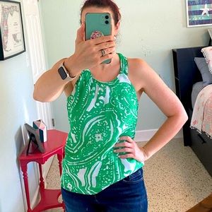 Banana Republic Green and White Halter Top